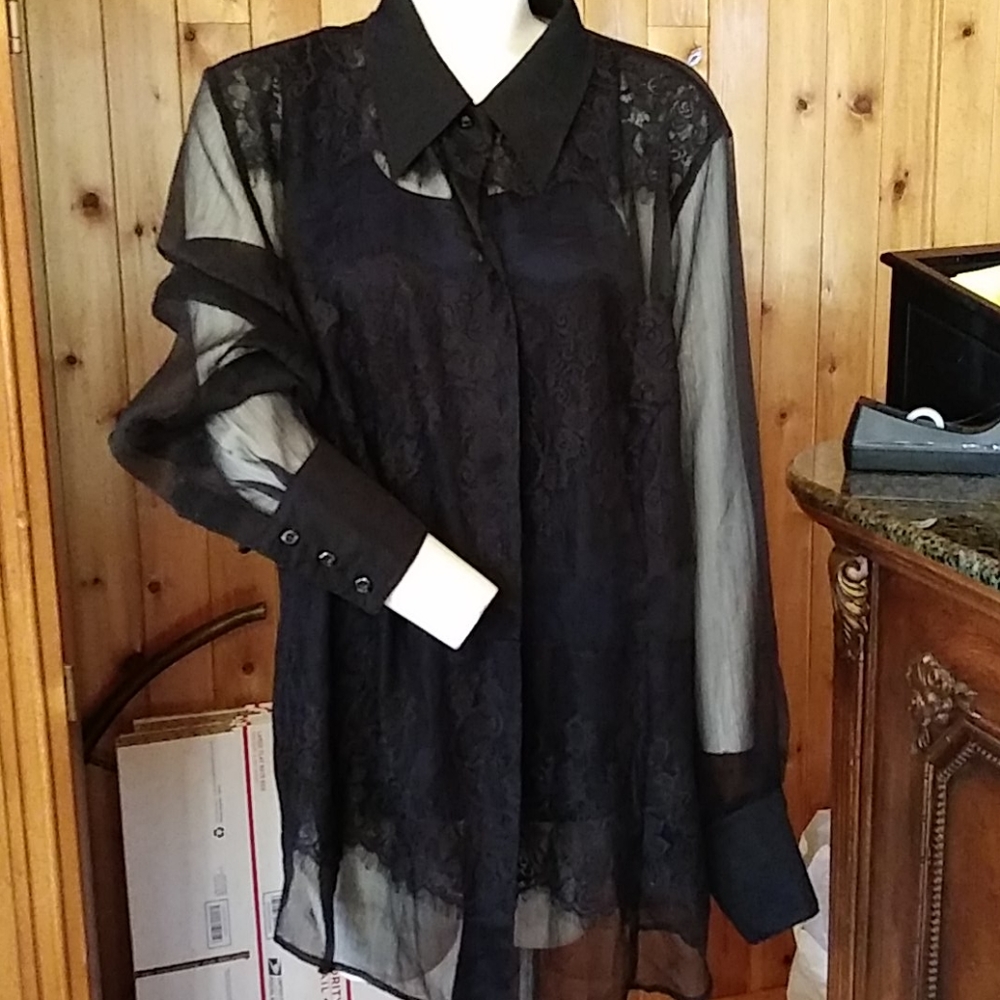 Sheer laced blouse